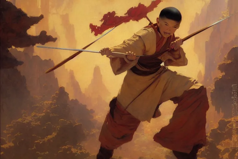 Prompt: the last airbender, painting by gaston bussiere, craig mullins, j. c. leyendecker