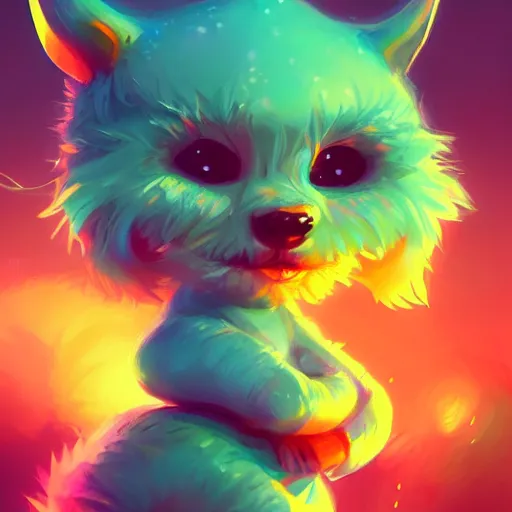 Image similar to cute creatures. bright art masterpiece artstation. 8k, sharp high quality illustration in style of Jose Daniel Cabrera Pena and Leonid Kozienko, magical colored theme, concept art by Tooth Wu,