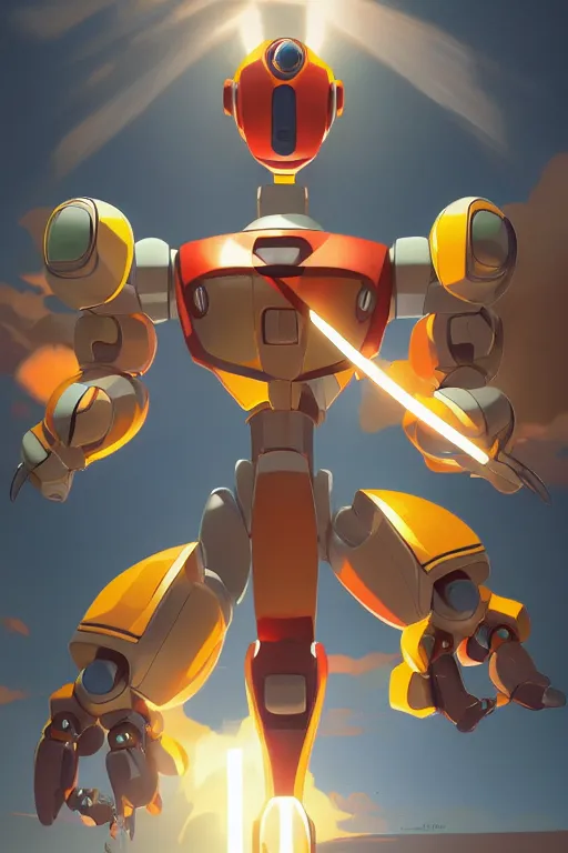 Image similar to metabots medabots medarotto medarot robot minimalist comics, behance hd by jesper ejsing, by rhads, makoto shinkai and lois van baarle, ilya kuvshinov, rossdraws global illumination ray tracing hdr radiating a glowing aura