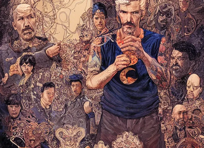 Prompt: a highly detailed corrupt portrait of stephen strange, james gurney, james jean