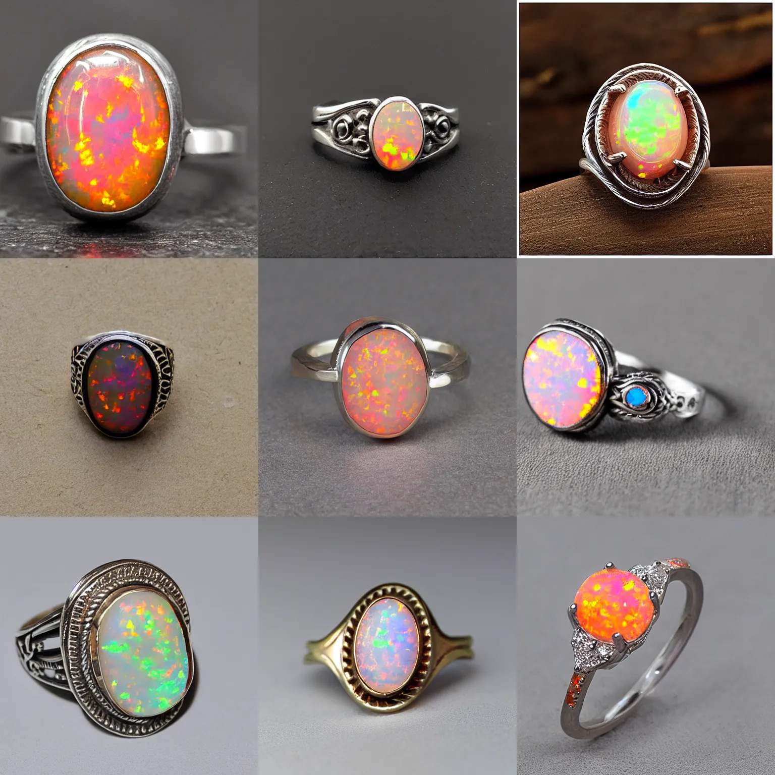 Prompt: solid fire opal carved into a ring