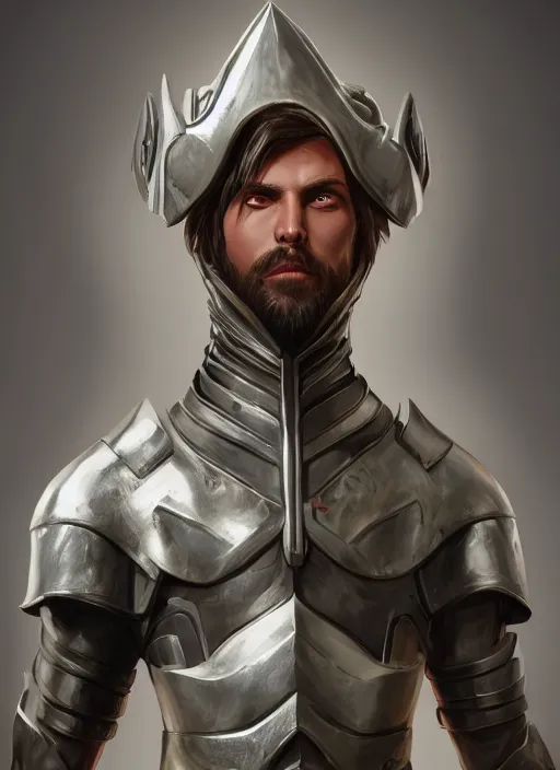 Image similar to comic book style portrait painting of a male paladin in a stunning fantasy setting, unreal 5, DAZ, hyperrealistic, octane render, dynamic lighting