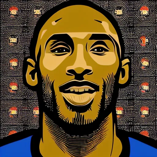 Image similar to Portrait of Kobe Bryant by Shepard Fairey