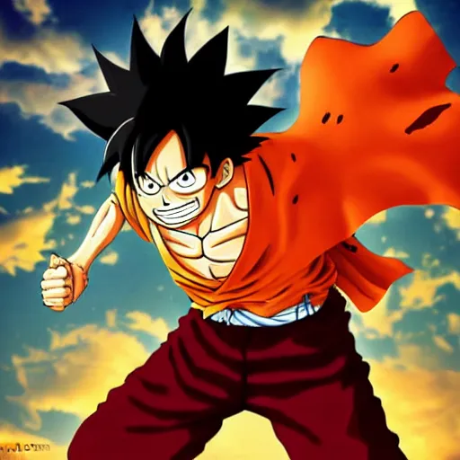 Image similar to luffy as goku