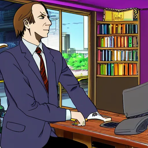 Prompt: saul goodman :: anime style