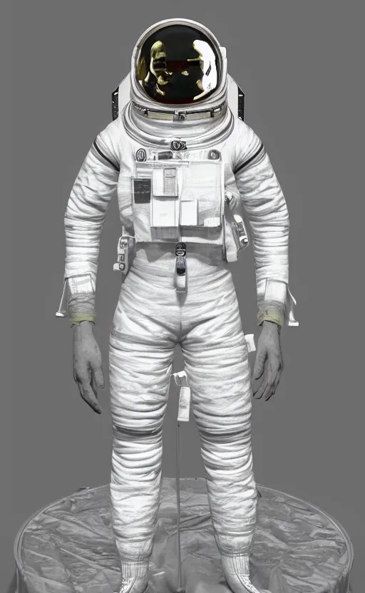 Image similar to hybrid fashion model astronaut wearing a dress designed by alexander mcqueen, catwalk, soft ambient lighting, photorealism, unreal engine