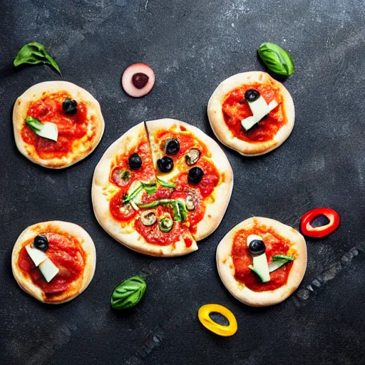 Image similar to pizza with mini pizzas as toppings