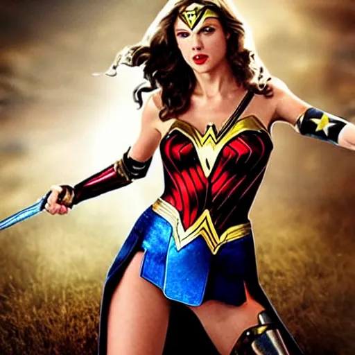 Image similar to Taylor Swift as Wonder Woman