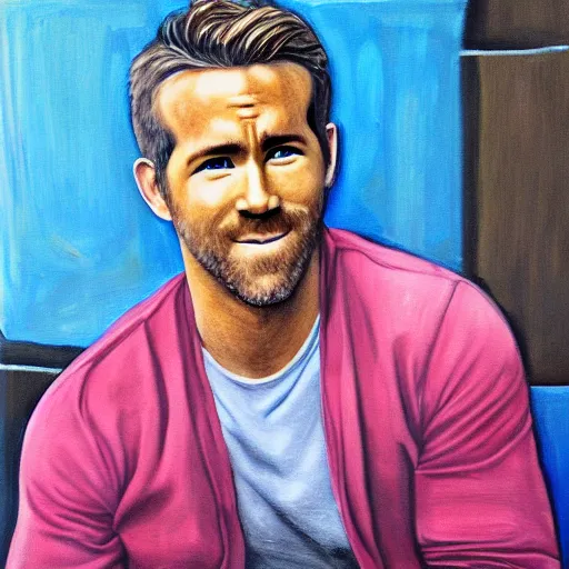 Image similar to ryan reynolds painted by agar, eileen high detail