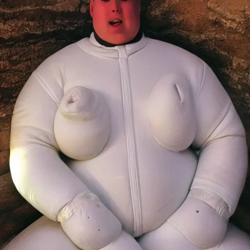 Image similar to the michelin man in a hot tub