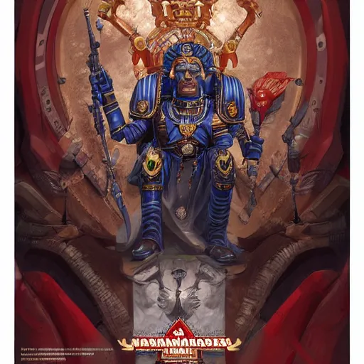 Image similar to Portrait of indian prime minister narendra moodi as the emperor of humanity from warhammer 40k made by stanly artgerm lau, wlop, rossdraws, james jean, andrei riabovitchev ,marc simonetti