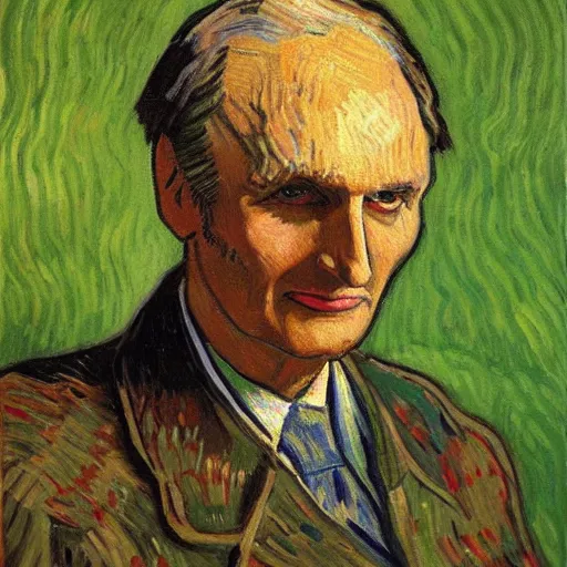 Image similar to a painting of alan alda from mash, trending on artstation, impressionist style, van gogh