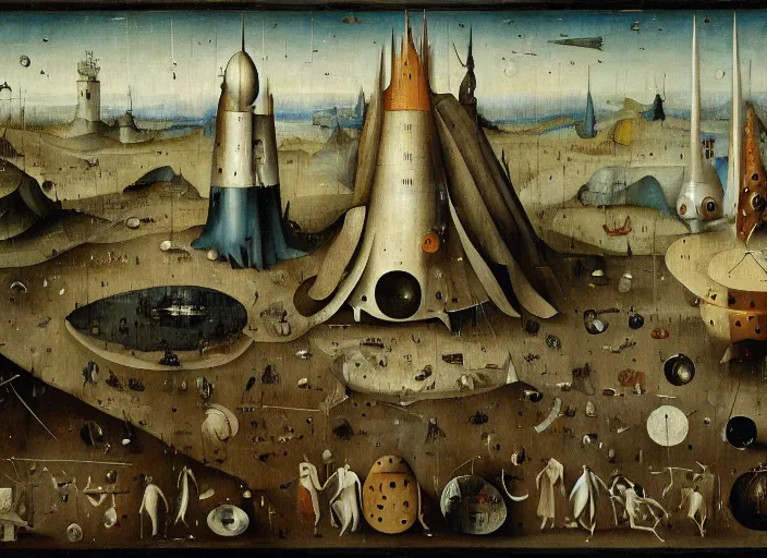 Image similar to moonbase by Hieronymus Bosch