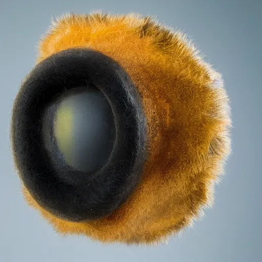 Prompt: a taxidermized frowning black hole, in a museum, 8 5 mm lens, 7 0 mm entrance pupil diameter, close - up photograph, high detail, 4 k, soft focus, depth of field