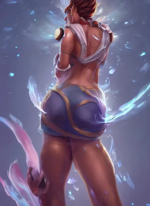 Prompt: taliyah zenra, from league of legends, au naturel, pawg, hyper detailed, digital art, low angle, trending in artstation, cinematic lighting, studio quality smooth render, unreal engine 5 rendered, octane rendered, art style by kristen liu - wong and natalie krim andlera balashova and wlop and samantha mandala