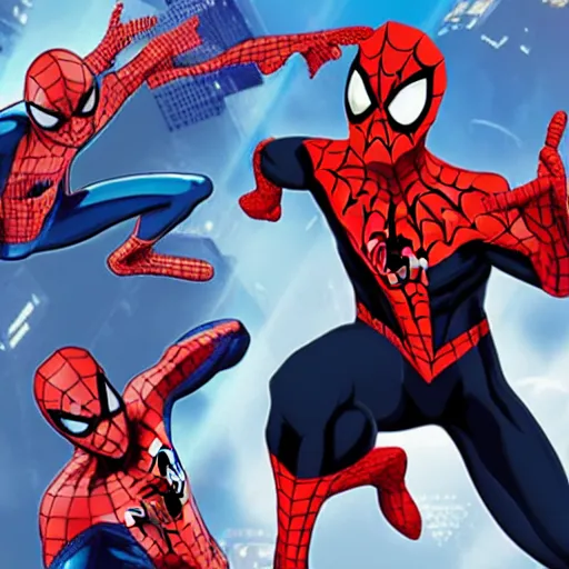 Image similar to spider-man in an anime