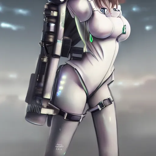 Prompt: beautiful anime girl in a plugsuit, artstation, highly detailed, high quality