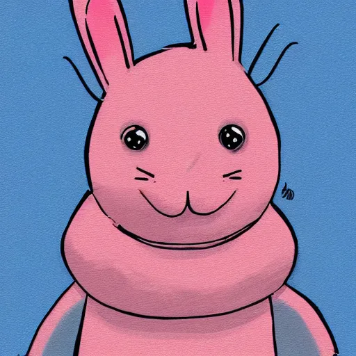 Image similar to illustration pink bunny, cartoon, funny