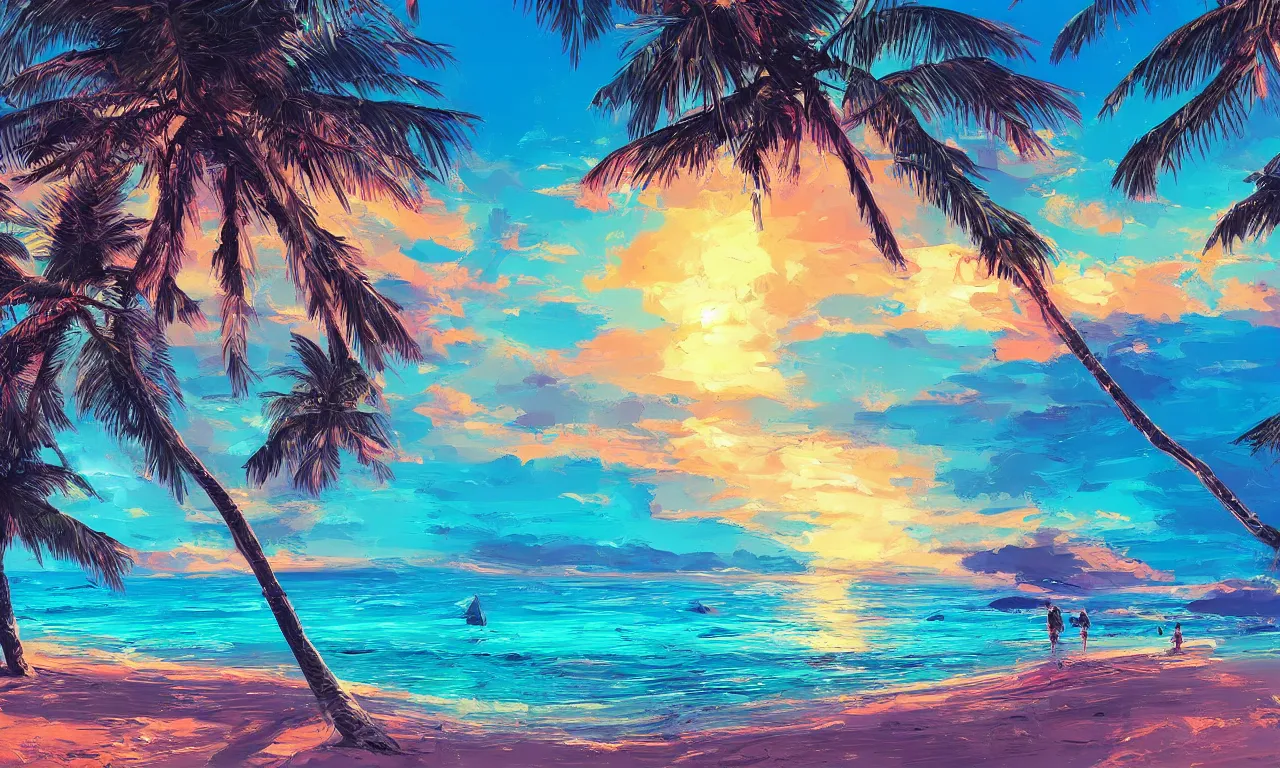 Image similar to paradise beach by alena aenami artworks in 4 k