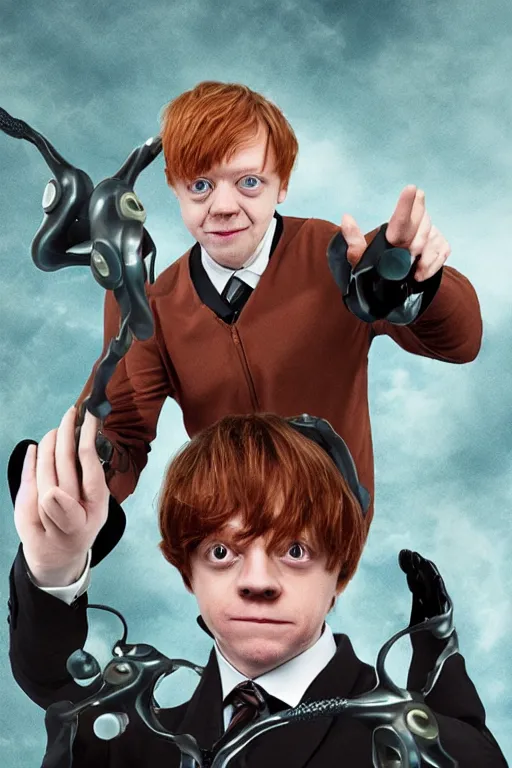 Prompt: Rupert Grint as Dr. Octopus