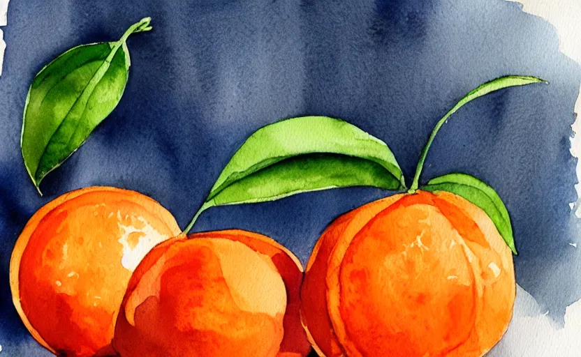 Image similar to watercolor painting of oranges