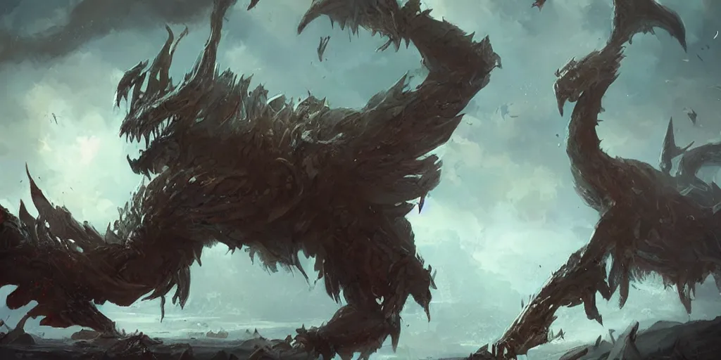 Image similar to hyper realistic fantasy monster, by greg rutkowski