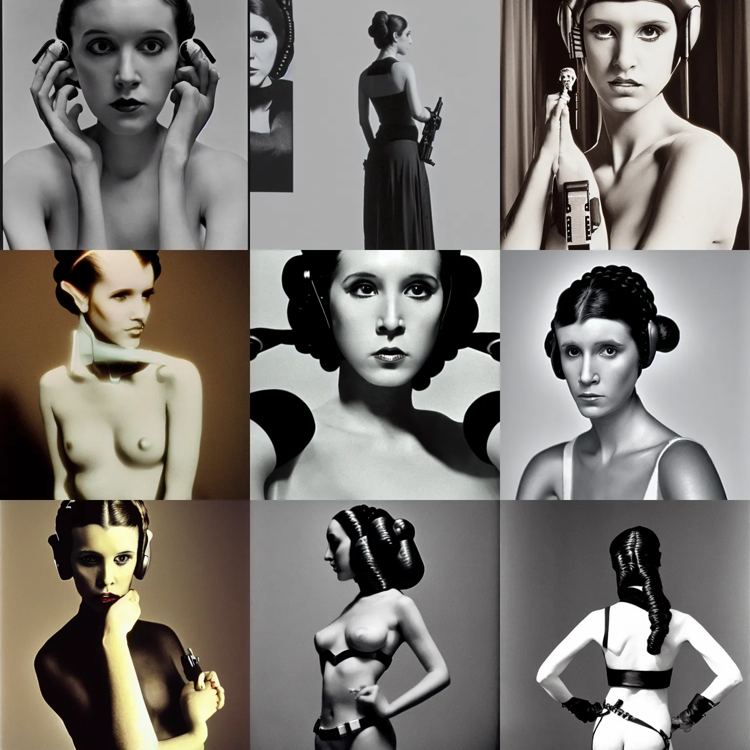 Prompt: a model photograph of princess leia by hartmut newton, detailed, award - winning