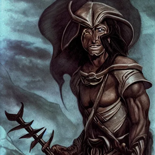 Image similar to photograph of a dark elf man as in the d & d books by ra salvatore