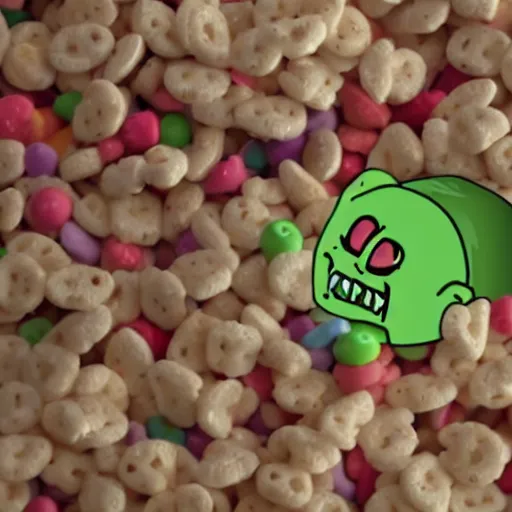 Prompt: lucky charms horror jumpscare