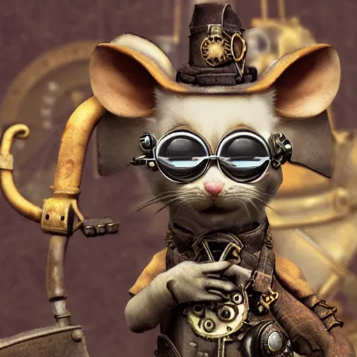 Image similar to a rat with steampunk googles, from NCSOFT