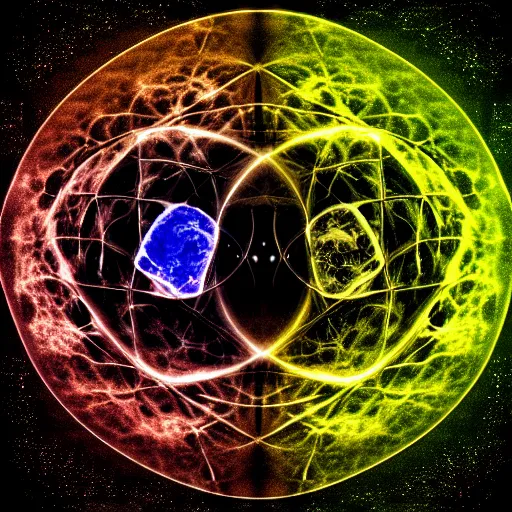 Prompt: atoms colliding, hyperrealism!!!, hdr photo, fantasy