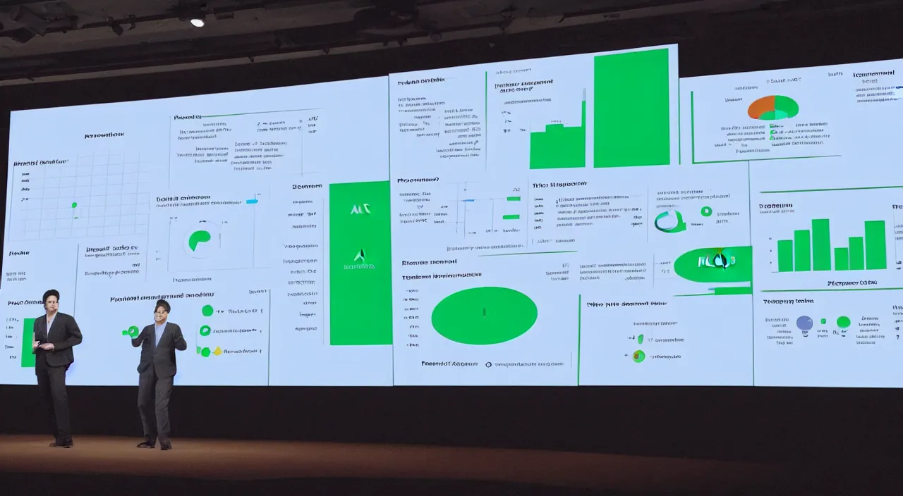 Image similar to a powerpoint presentation about ai making powerpoint presentations. powerpoint spreadsheet.