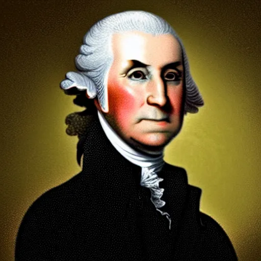 Image similar to a sharply detailed, focus-stacked, microscopic close-up of George Washington crossed with a mosquito