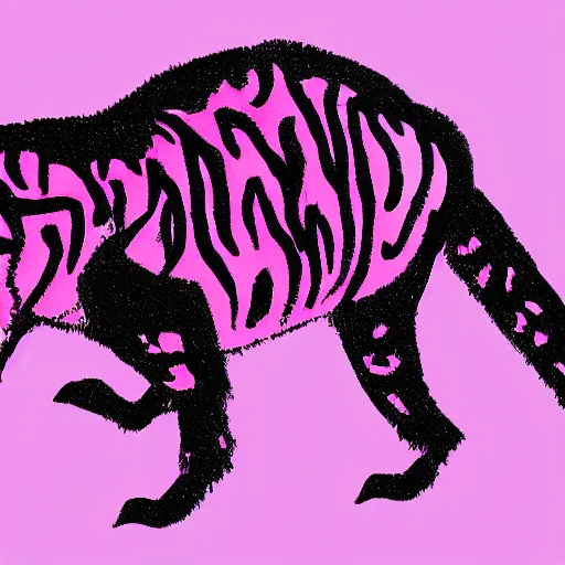 Image similar to illustration of pink panter walking