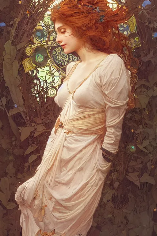 Image similar to beautiful natural coy cottagecore goddess maiden, master drawing, intricate, elegant, highly detailed, digital painting, artstation, concept art, smooth, sharp focus, illustration, art alphonse mucha and james gurney and craig mullins and wlop