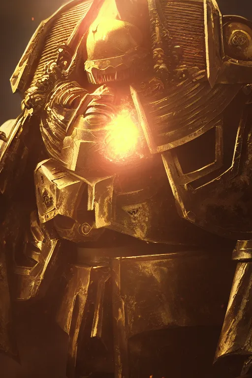 Image similar to armor portrait heros warhammer 4 0 k horus heresy fanart - the primarchs emperor by johannes helgeson animated with vfx concept artist & illustrator global illumination ray tracing hdr fanart arstation zbrush central hardmesh 8 k octane renderer comics stylized