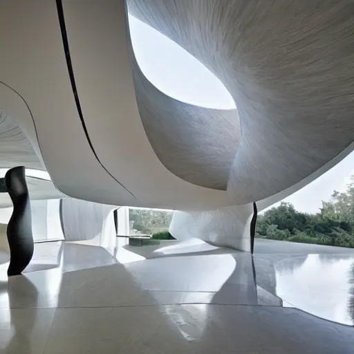 Image similar to house designed by zaha hadid