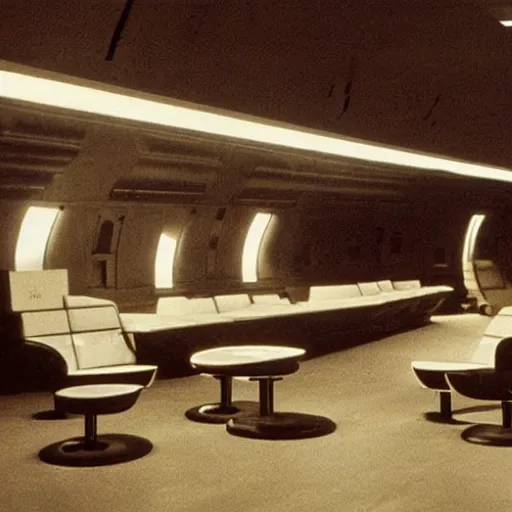 Prompt: interior of death star staff lounge, still from star wars ( 1 9 7 7 )
