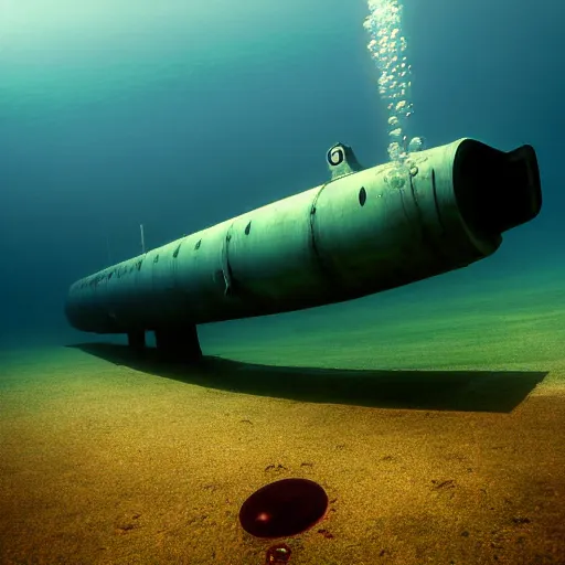 Prompt: an award winning underwater photo! of a submerged submarine, submarine!!! cross!!!! section!!!!, 4 k, inside of a submarine, high quality