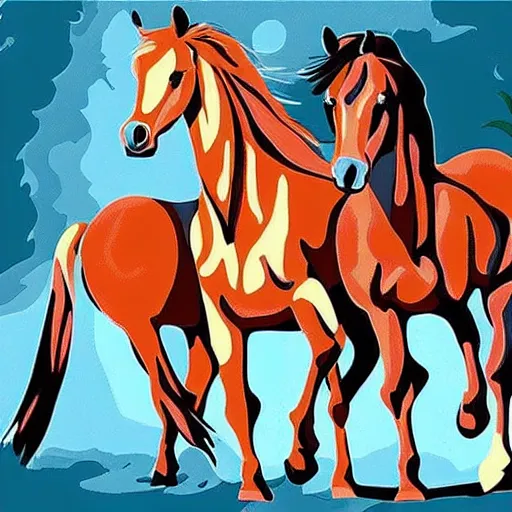 Image similar to horses color by numbers