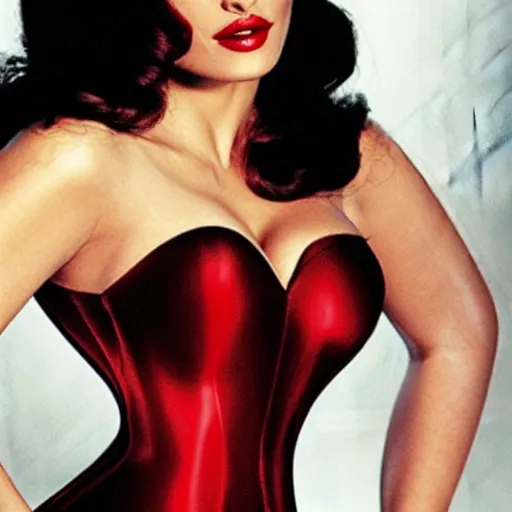 Prompt: Salma Hayek as Jessica Rabbit