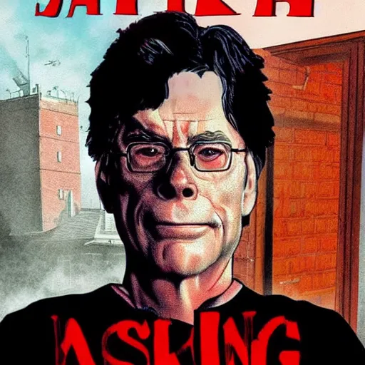 Prompt: Cover art for an as of yet unreleased Stephen King novel, no text