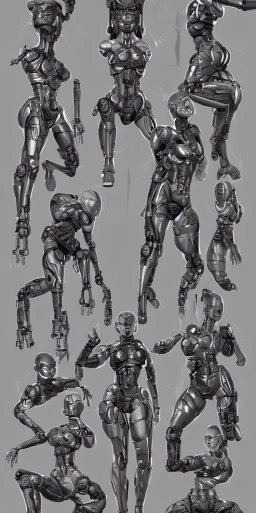Image similar to symmetry!! cyborg female bust with cybernetic implants, gun metal grey, mecha, three - perspective / three - view reference sheet ( front / back / side ), muscles reference art, bionic, digital art, in the style of amanda lilleston, luka mivsek, bryan christie, artstation, pinterest, deviantart, photoshop, unreal engine