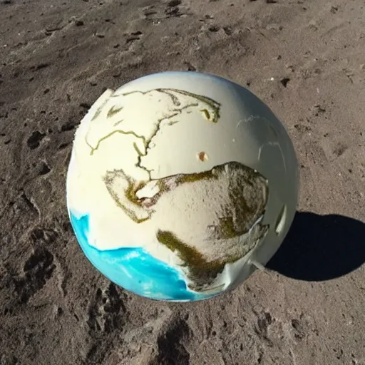 Prompt: ice cream that looks like the earth