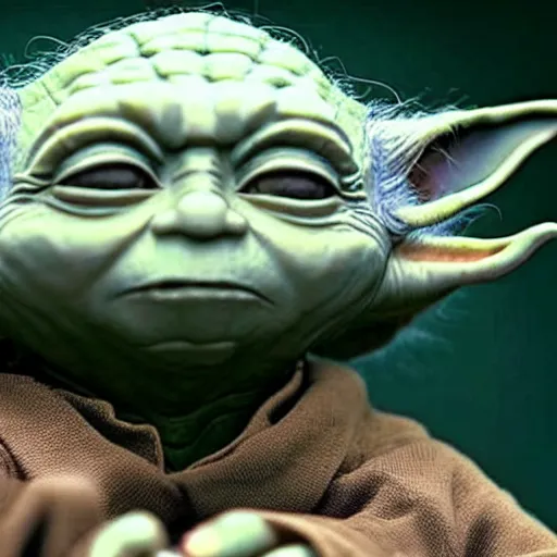 Prompt: A still of Yoda going to the dentist, 4k, photograph, ultra realistic, highly detailed, professional lighting