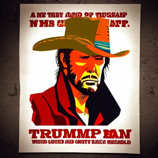 a wanted poster of arthur morgan from red dead, Stable Diffusion