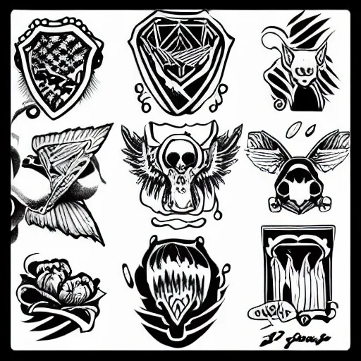 vtg 1990s Tattoo stencil Flash - Prison Art Tattoos SD Corrections