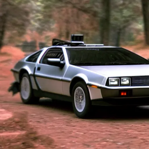 Image similar to a screenshot of the delorean traveling through time at 8 k