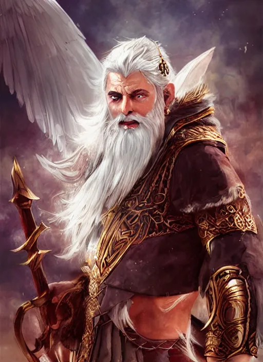 Image similar to king of gods odin, cg original, by wlop