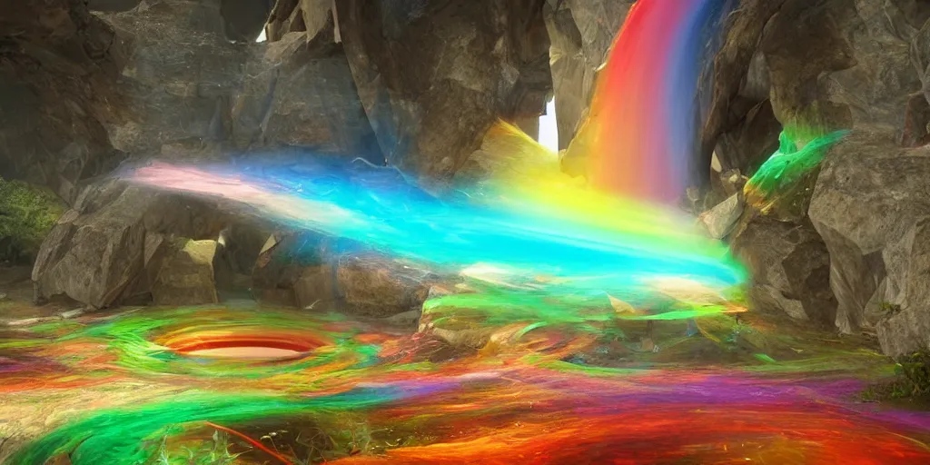 Prompt: a rainbow time vortex, unreal engine 5, intricate, highly detailed